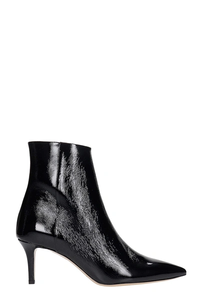 Fabio Rusconi High Heels Ankle Boots In Black Patent Leather
