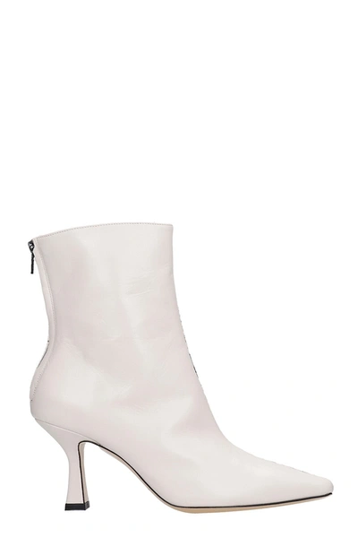 Fabio Rusconi High Heels Ankle Boots In Beige Leather