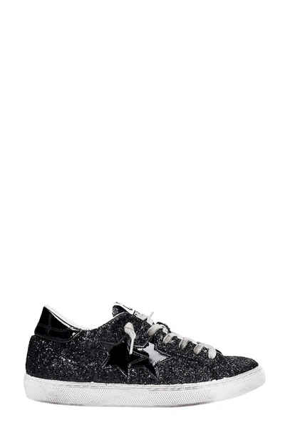 2star Sneakers In Black Glitter