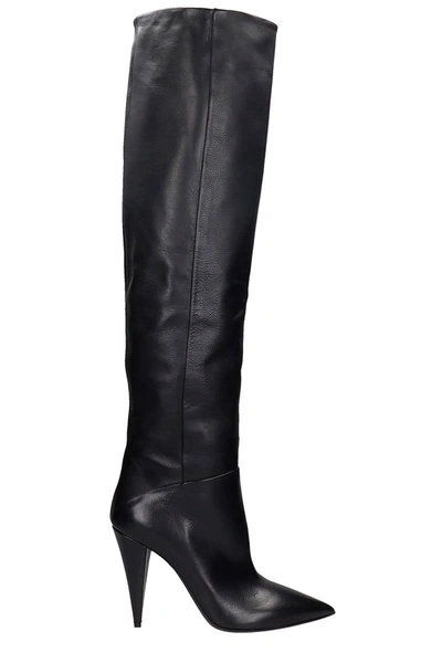 Strategia High Heels Boots In Black Leather