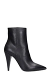 STRATEGIA HIGH HEELS ANKLE BOOTS IN BLACK LEATHER,11639021