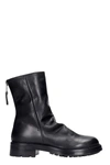 STRATEGIA COMBAT BOOTS IN BLACK LEATHER,11639017
