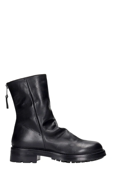 Strategia Combat Boots In Black Leather