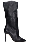 IRO SCABBIA HIGH HEELS BOOTS IN BLACK LEATHER,11638827