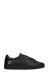 DATE NEWMAN SNEAKERS IN BLACK LEATHER,11638792