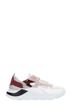 DATE FUGA SNEAKERS IN WHITE LEATHER AND FABRIC,11638786