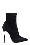 CASADEI HIGH HEELS ANKLE BOOTS IN BLACK SUEDE,11638714