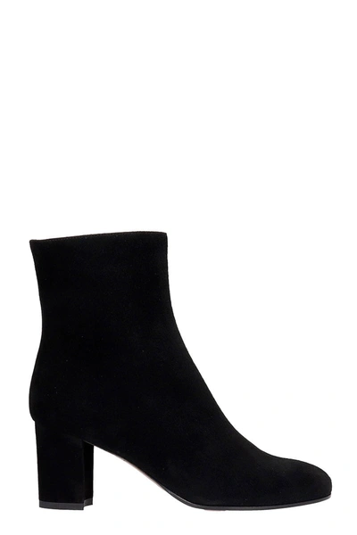 L'autre Chose High Heels Ankle Boots In Black Suede