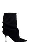 MARC ELLIS HIGH HEELS ANKLE BOOTS IN BLACK SUEDE AND LEATHER,11638492