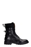 JULIE DEE COMBAT BOOTS IN BLACK SUEDE AND LEATHER,11637713