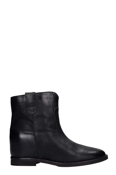 Julie Dee Ankel Boots Inside Wedge In Black Leather