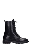 JULIE DEE COMBAT BOOTS IN BLACK LEATHER,11637695