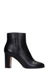 JULIE DEE HIGH HEELS ANKLE BOOTS IN BLACK LEATHER,11637689