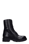 JULIE DEE COMBAT BOOTS IN BLACK LEATHER,11637692