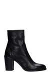 JULIE DEE HIGH HEELS ANKLE BOOTS IN BLACK LEATHER,11637686