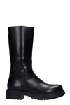 JULIE DEE COMBAT BOOTS IN BLACK LEATHER,11637691