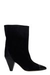 ISABEL MARANT LILLIS HIGH HEELS ANKLE BOOTS IN BLACK SUEDE,11638392