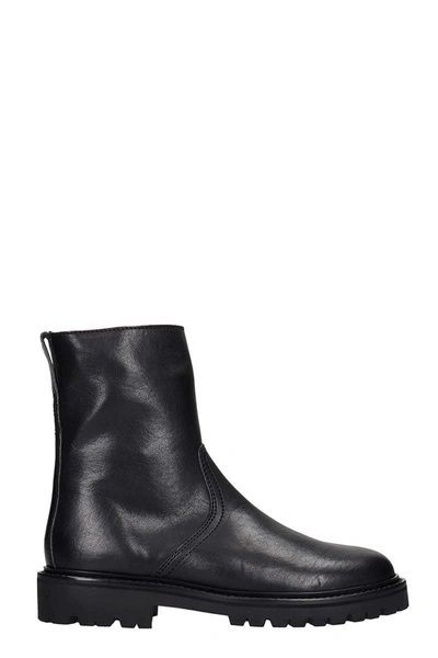 Isabel Marant Cronos Ankle Boots In Black Leather