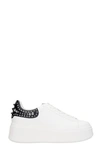 ASH MOBYSTUD 01 SNEAKERS IN WHITE LEATHER,11638266