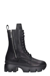 GIUSEPPE ZANOTTI COMBAT BOOTS IN BLACK LEATHER,11638215