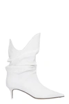 ATTICO LOW HEELS ANKLE BOOTS IN WHITE LEATHER,11637900