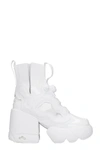 MAISON MARGIELA HIGH HEELS ANKLE BOOTS IN WHITE LEATHER,11636474