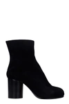 MAISON MARGIELA TABI HIGH HEELS ANKLE BOOTS IN BLACK SUEDE,11636447