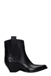 MAISON MARGIELA TEXAN ANKLE BOOTS IN BLACK LEATHER,11636426