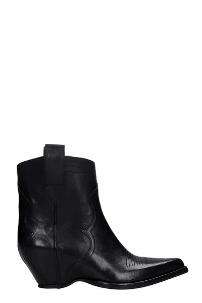 Maison Margiela Texan Ankle Boots In Black Leather