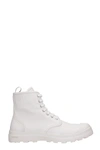 OFFICINE CREATIVE PALLET 001 COMBAT BOOTS IN WHITE LEATHER,11636211