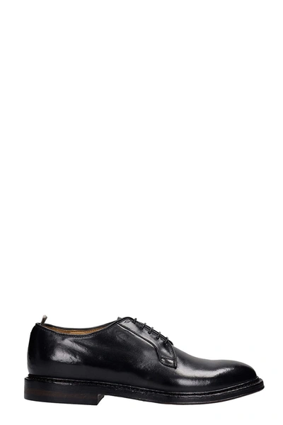 Officine Creative Hopkins Lace Up Shoes In Black Leather