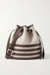HUNTING SEASON LEATHER-TRIMMED FIQUE BUCKET BAG