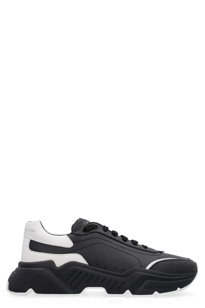Dolce & Gabbana Punch-hole Low-top Sneakers In Black