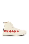 Comme Des Garçons Play Off-white Converse Edition Multiple Hearts Chuck 70 High Sneakers In Off White (white)
