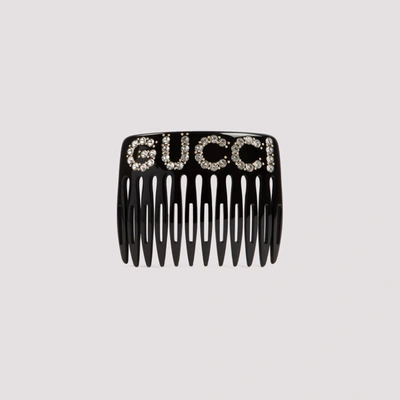 Gucci Crystal-embellished Logo-motif Hair Comb In Undefined