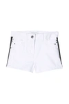 GIVENCHY KIDS SIDE BAND DENIM SHORTS,11304369