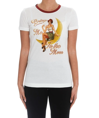 Dolce & Gabbana Bring Me To The Moon Print T-shirt In White