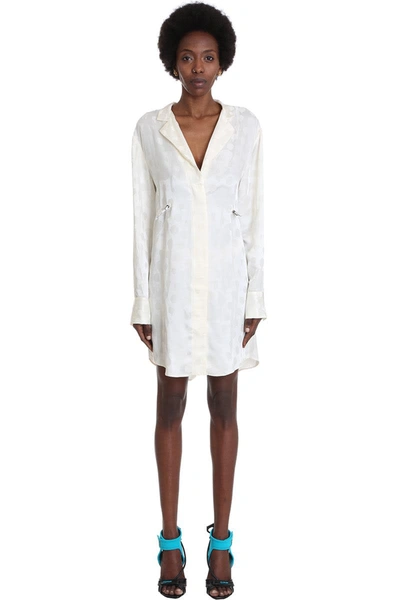Off-white Jacquard Coulis Dress In Beige Viscose In White No Color