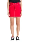 Off-white Red Denim Miniskirt In Rosso