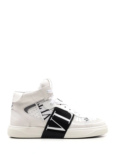 Valentino Garavani Vl7n Logo Band High Top Sneaker In White