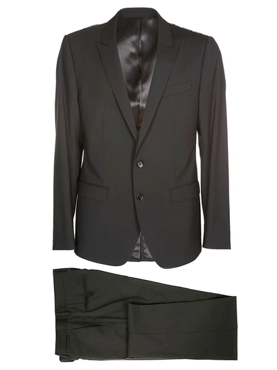 Dolce & Gabbana Black Virgin Wool Two-piece Suit