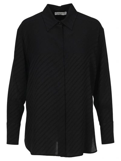 Givenchy Jacquard-woven Chain Shirt In Nero