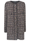 DOLCE & GABBANA CHECK FRAYED CARDIGAN,11482844