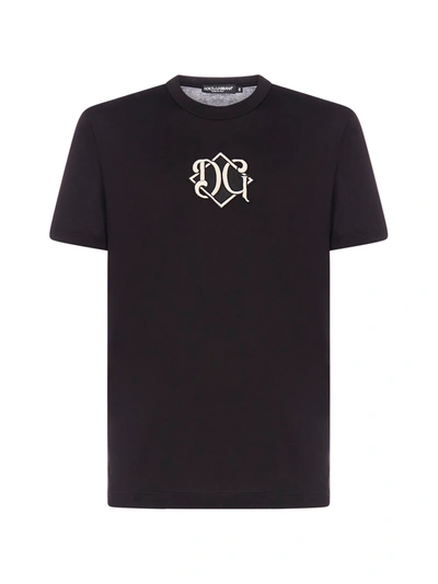 Dolce & Gabbana Short Sleeve T-shirt In Nero