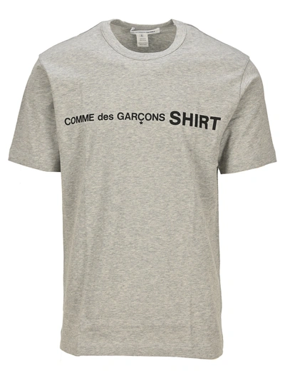 Comme Des Garçons Shirt Logo T-shirt In Grey Mel