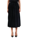 VALENTINO PLEATED JERSEY VELVET SKIRT,11531009