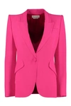 Alexander Mcqueen Single-breasted Blazer In Orchid Pink