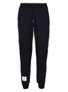 Thom Browne Rwb Stripe-detail Drawstring Track Pants In Navy