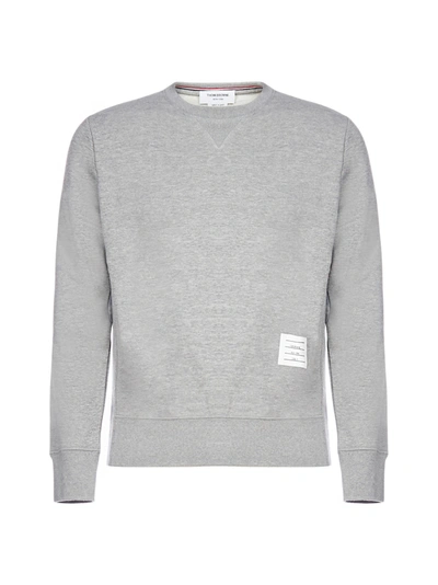 Thom Browne 4-bar Cotton Sweatshirt In Light Grey