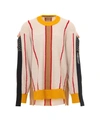 Ambush Pullover In Beige With Multicolor Intarsia